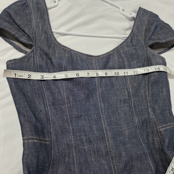 Talbots Linen Chambray Dress Size 2 Petite Blue Sundress Summer Mini - Picture 9 of 11